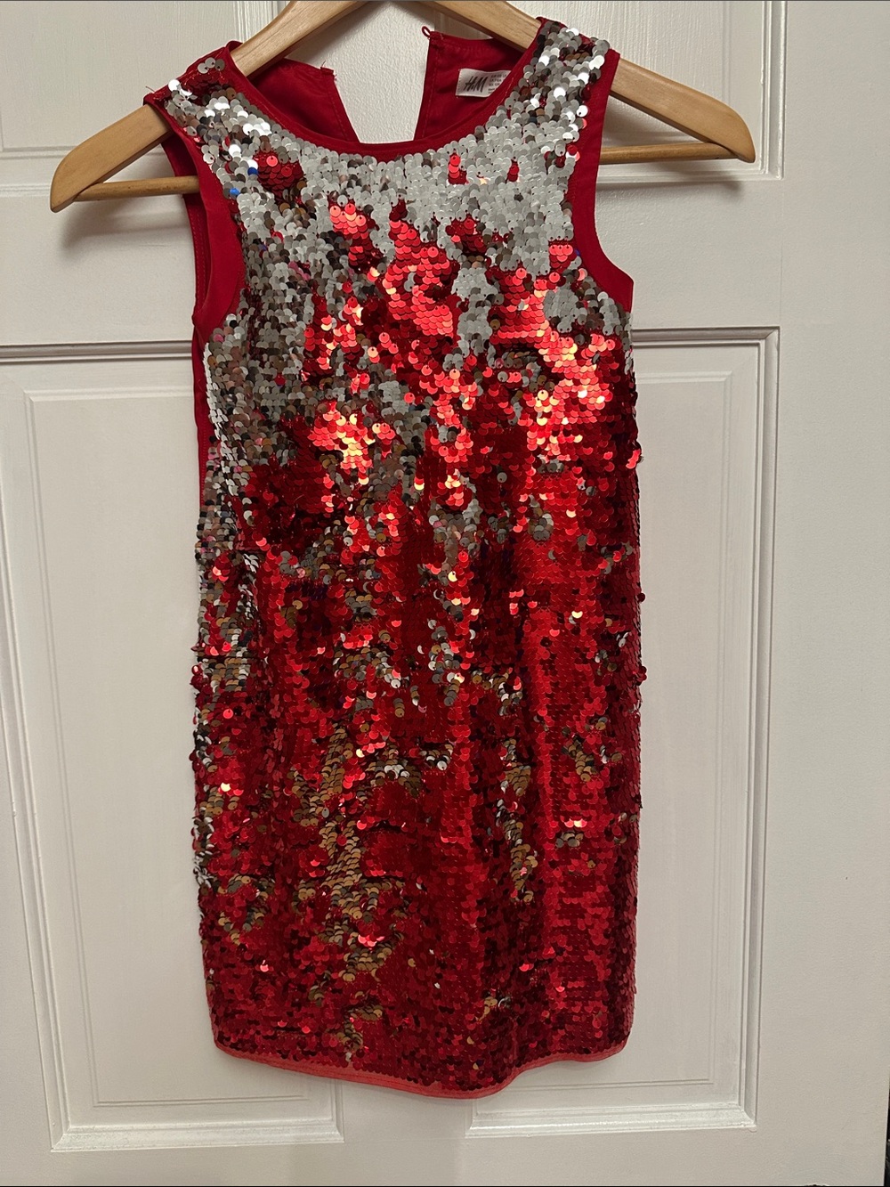 H&M Red and Silver Sequin Girls' Party Dress